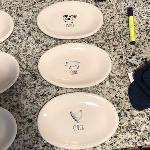 Rae Dunn Set Of 3 farm line plates